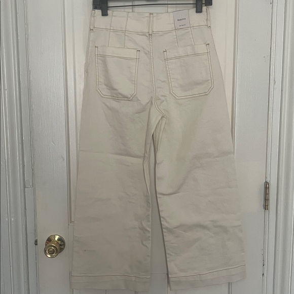 Anthropologie maeve the Colette crop wide leg jeans in latte foam size 27 NWT - Picture 8 of 9